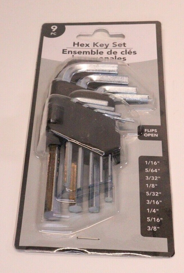 ALLEN WRENCH KEY SET, 9pc Multiple Sizes NEW