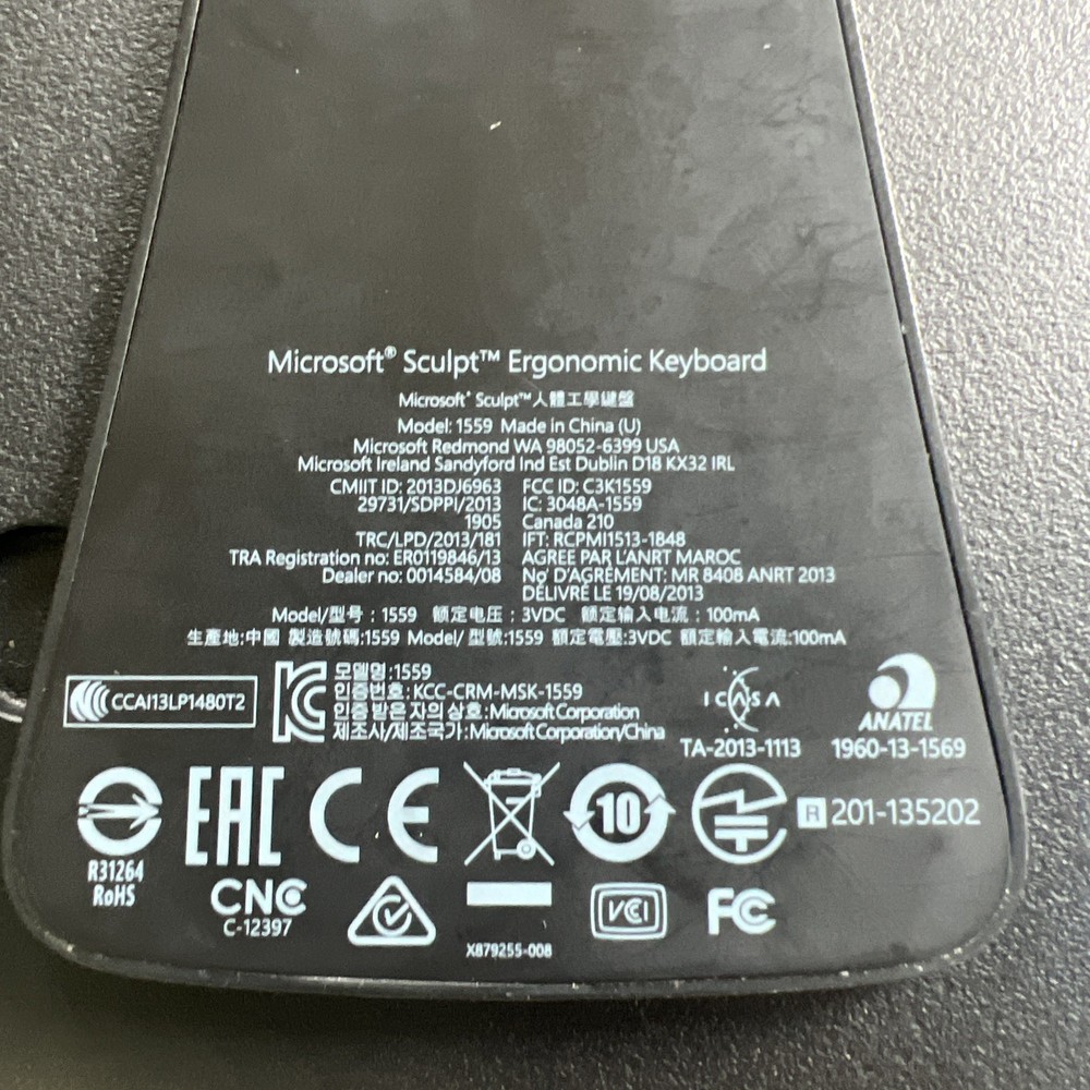 Microsoft Model 1559 Sculpt Ergonomic Desktop Keyboard Only