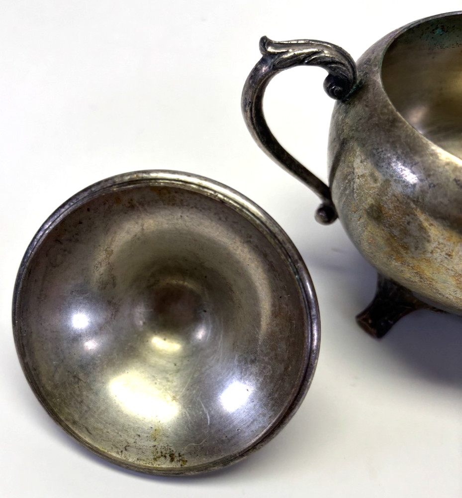 Leonard Silverplate Footed Creamer Pitcher With Lid