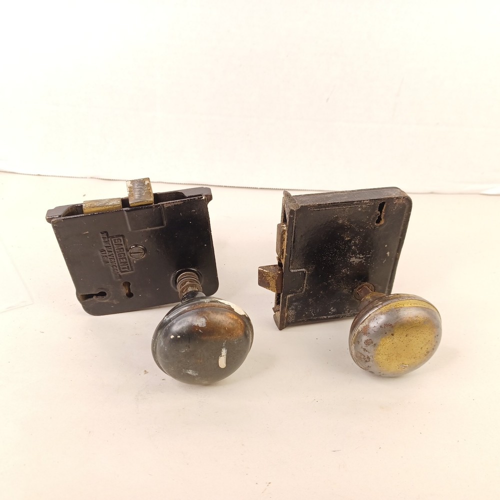 2 Vintage Sargent Mortise Door Lock With Knobs No Key No Face Plate