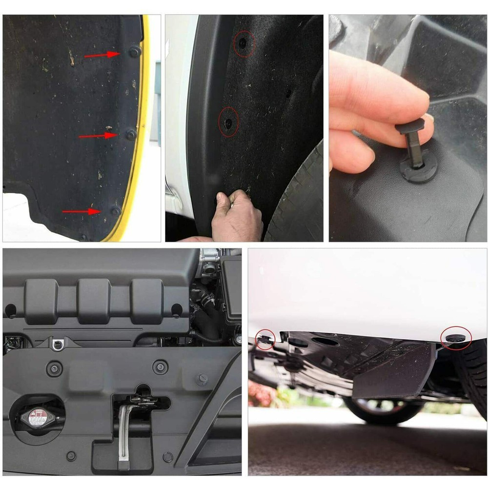 200 Pcs Push Bumper Fastener Rivet Plastic Clips with 6 Size Auto Body Retainer