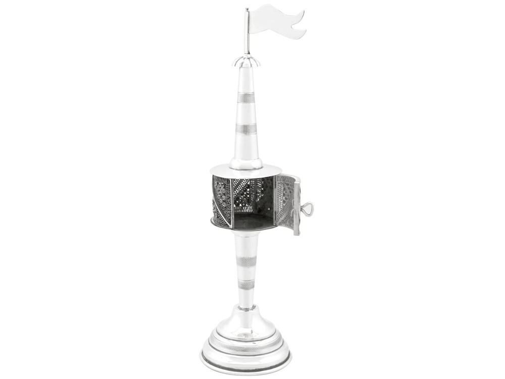 Antique German Silver Spice Tower Circa 1890
