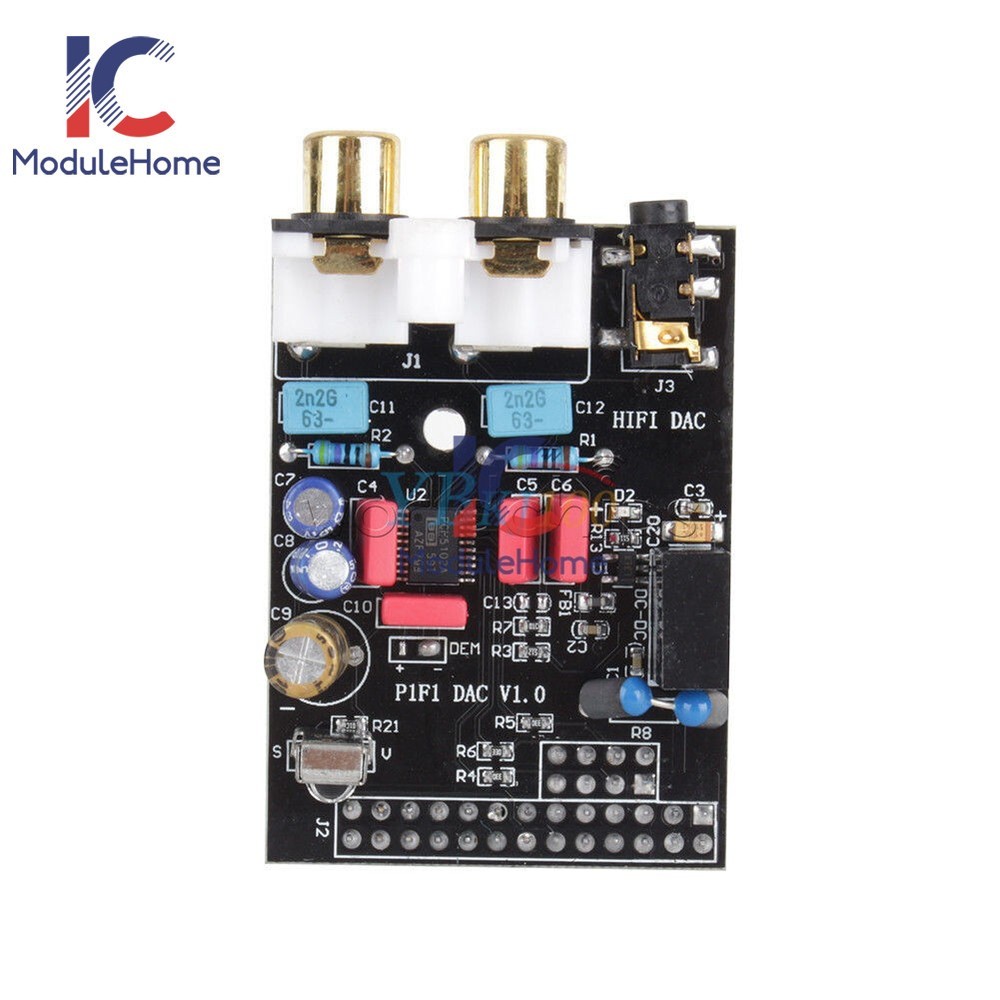 Black HIFI DAC Audio Sound Card Module I2S Interface For Raspberry Pi B Version