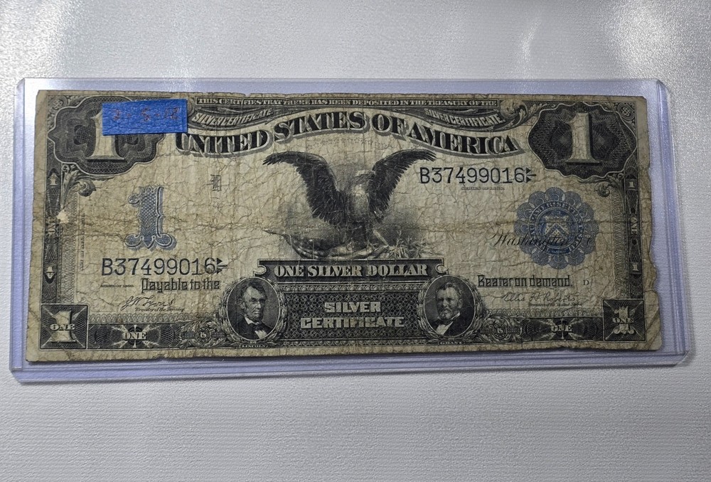 1899 $1 One Dollar Large Note Silver Certificate Black Eagle 2-5-12