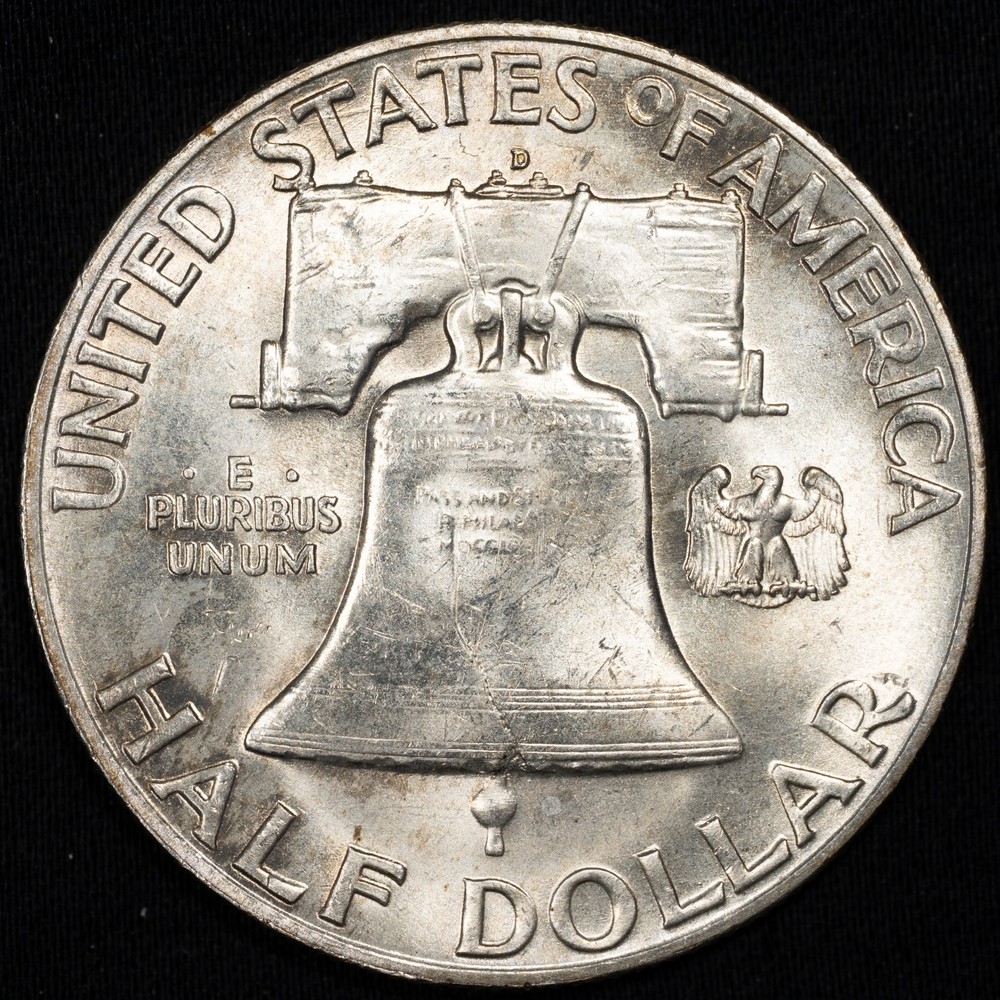 1949-D Benjamin Franklin Silver Half Dollar Denver Mint BU Uncirculated