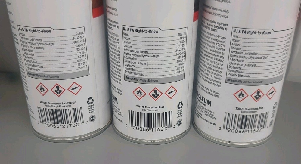 6-Pack Mixed Rust-Oleum Industrial Choice Inverted Marking Paint, 17 oz