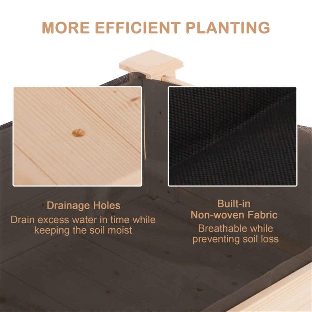 Raised Garden Bed Self-draining Slatted Planter
