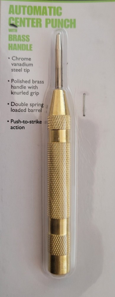Automatic Center Punch Spring Loaded With Brass Handle Vanadium Steel