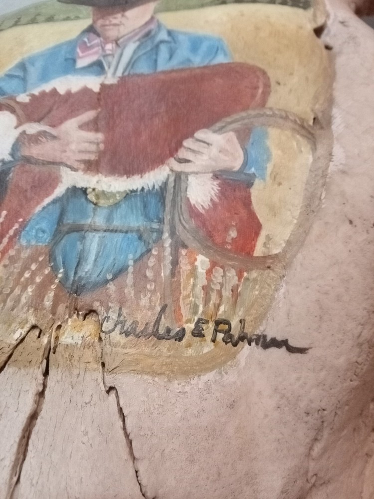 Charles E. Palmer Signed and Painted Bison Skull