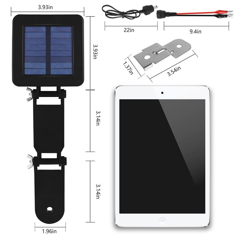 6V Solar Panel For Deer Feeder, Efficient Charger W/adjustable Mountin