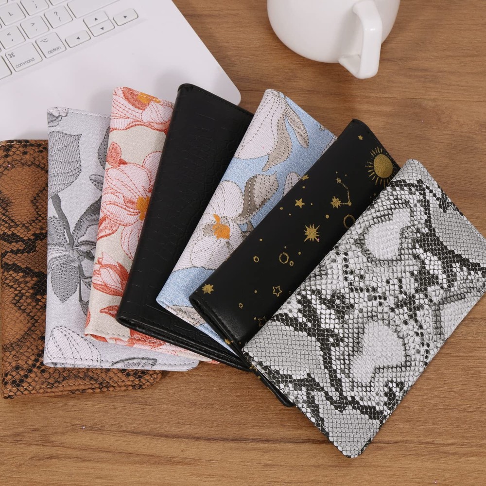 Checkbook Cover for Duplicate Checks for Men, RFID Blocking PU Leather Standa...