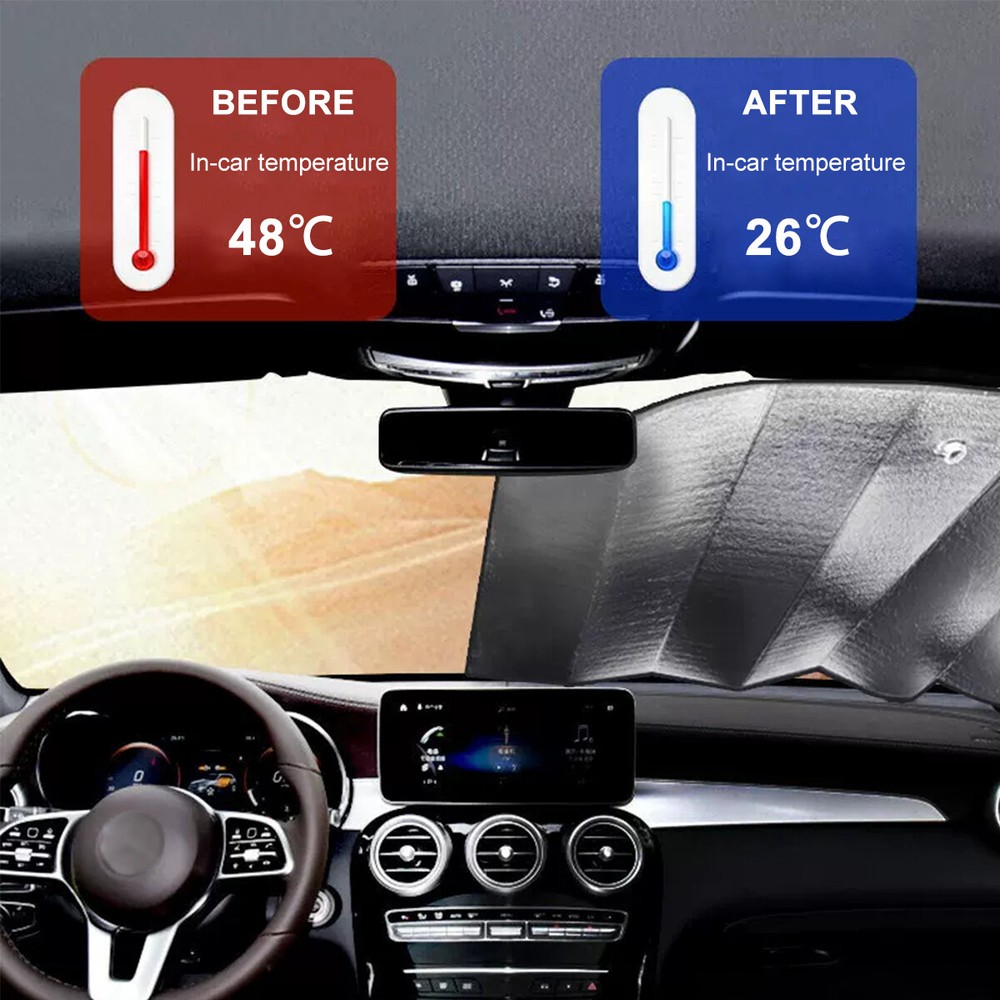 Foldable Large Sun Shade Truck Van Car Windshield Visor UV Block Cover Protector