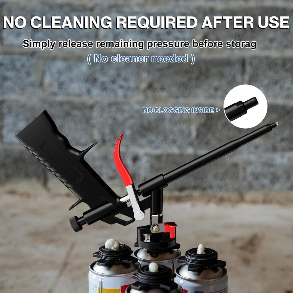 Adjustable Foam Applicator Gun - Hand-Powered No-Clean Design for Home Projects