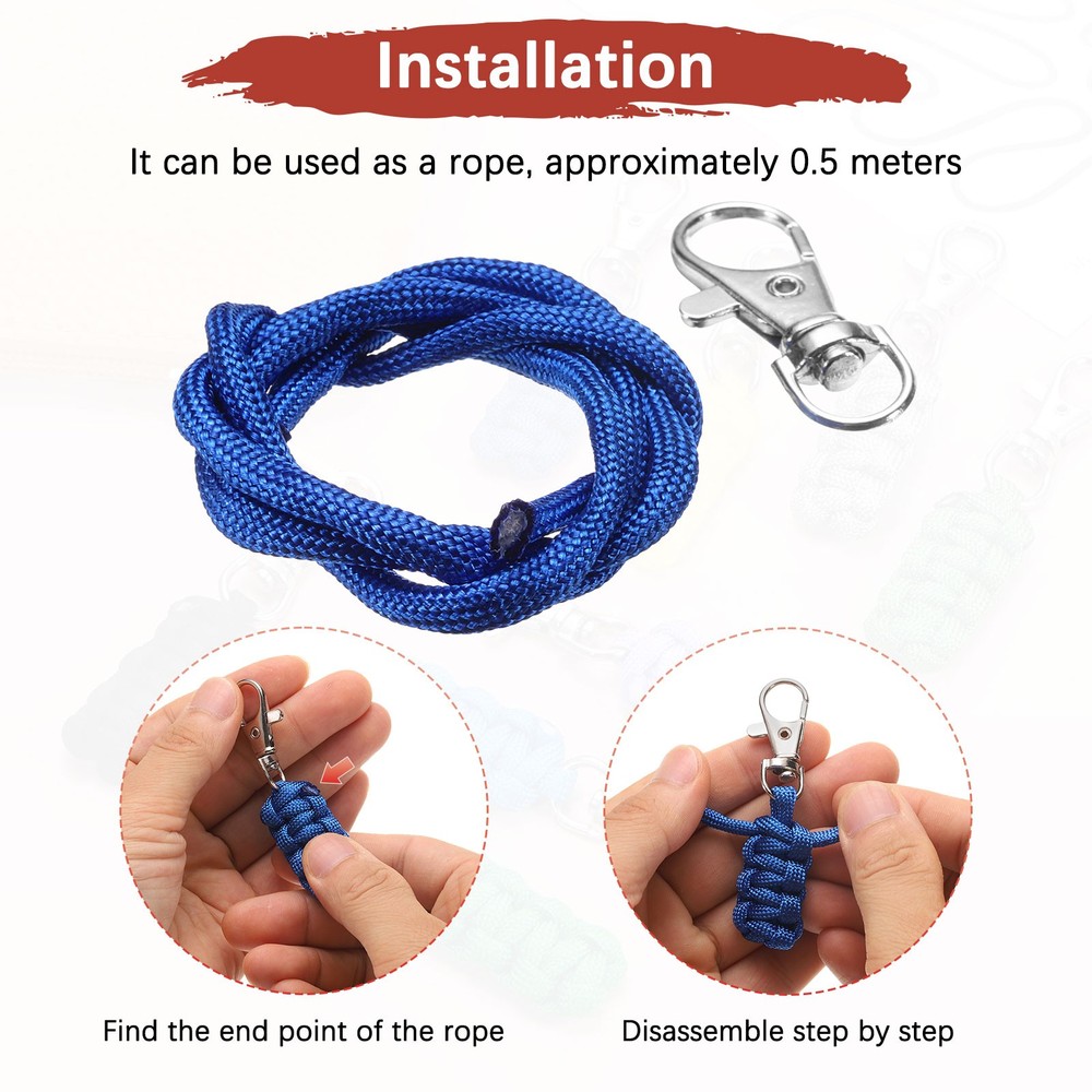 Paracord Zipper Pulls [8PCS] - Paracord Lanyard Keychain - [Yellow]