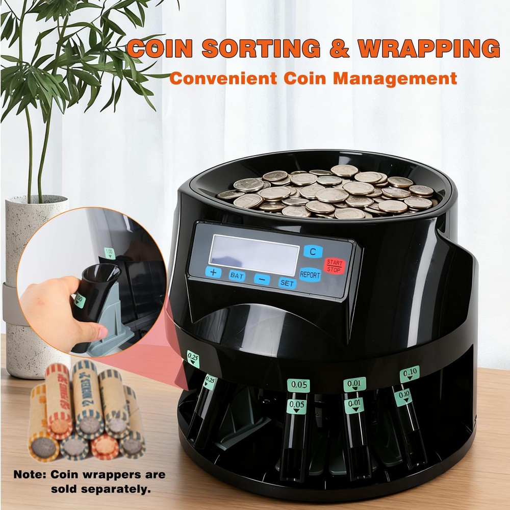 T9600A Professional USD Coin Counter,Sorter, Coin Counting Machine,Automatically