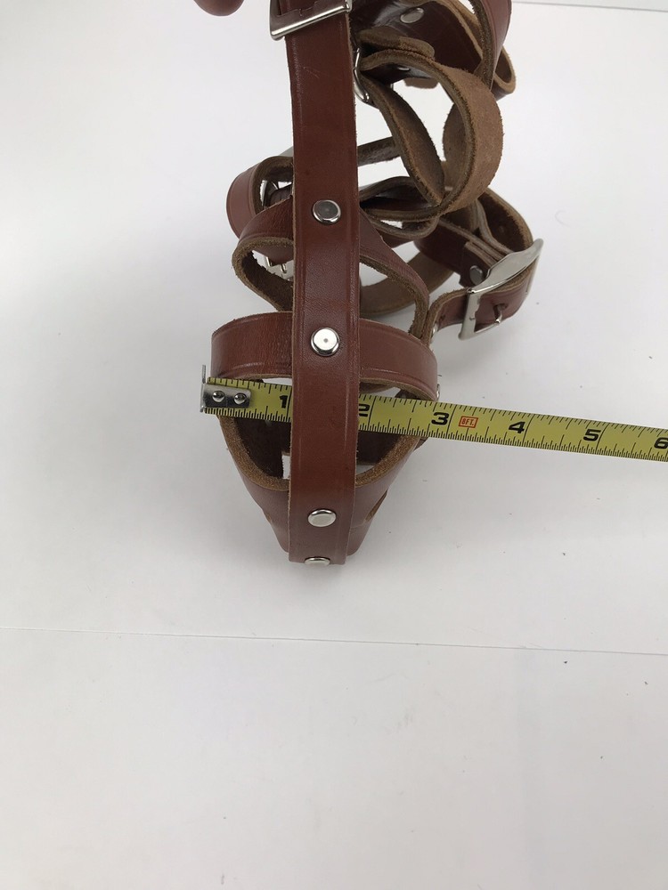 Vintage Leather Muzzle Medium Build Adjustable Made Of Thick Brown Leather