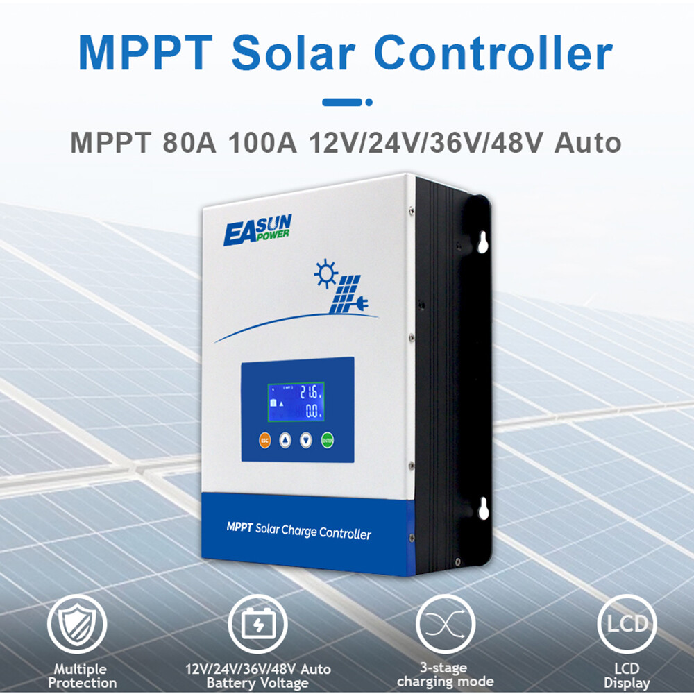 80A 100A MPPT Solar Panel Regulator Charge Controller Auto Focus 12v 24V 48V