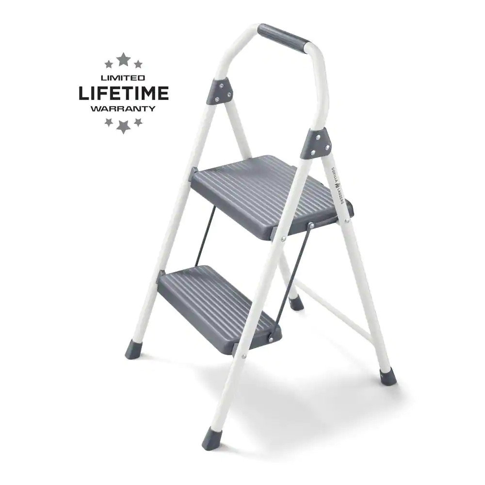 2-Step Compact Steel Step Stool, 225 Lbs. Load Capacity Type II Duty Rating