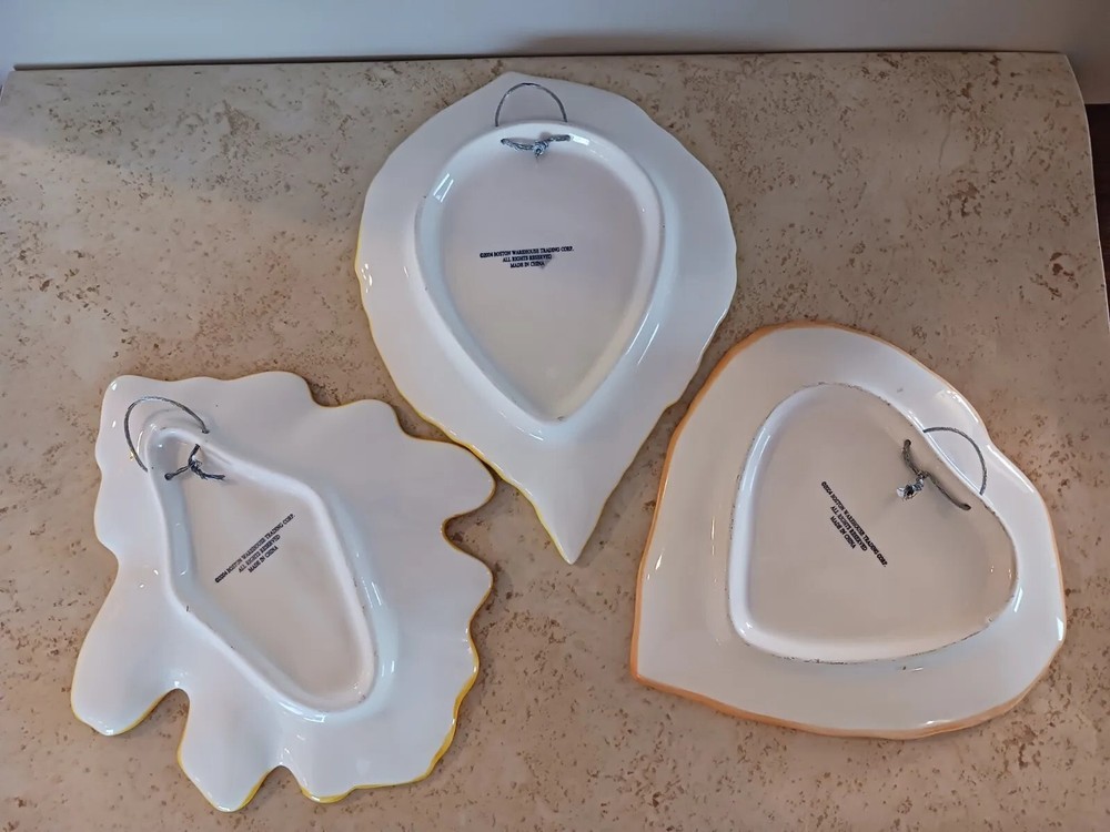 Ceramic Hanging Leaf Trio