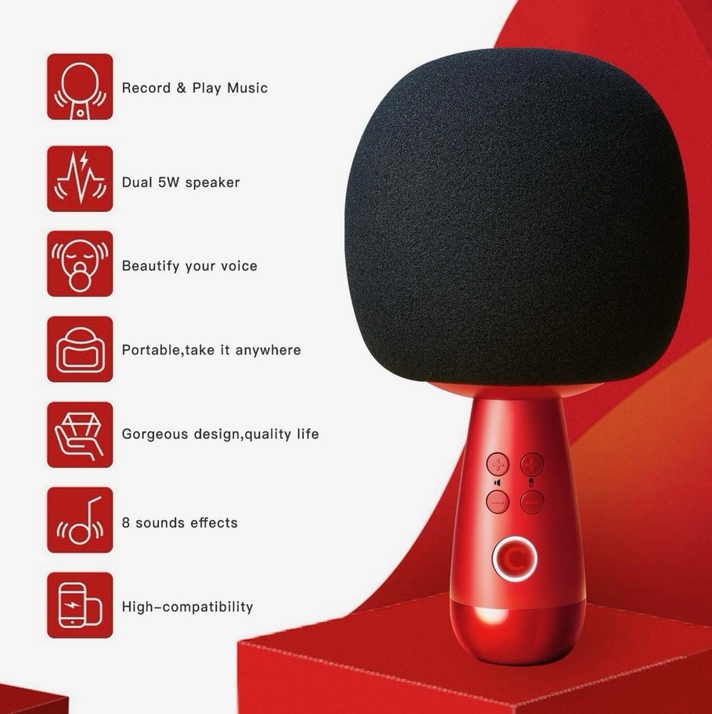 CALF G2 Karaoke Microphone Wireless Bluetooth Speaker Microphone