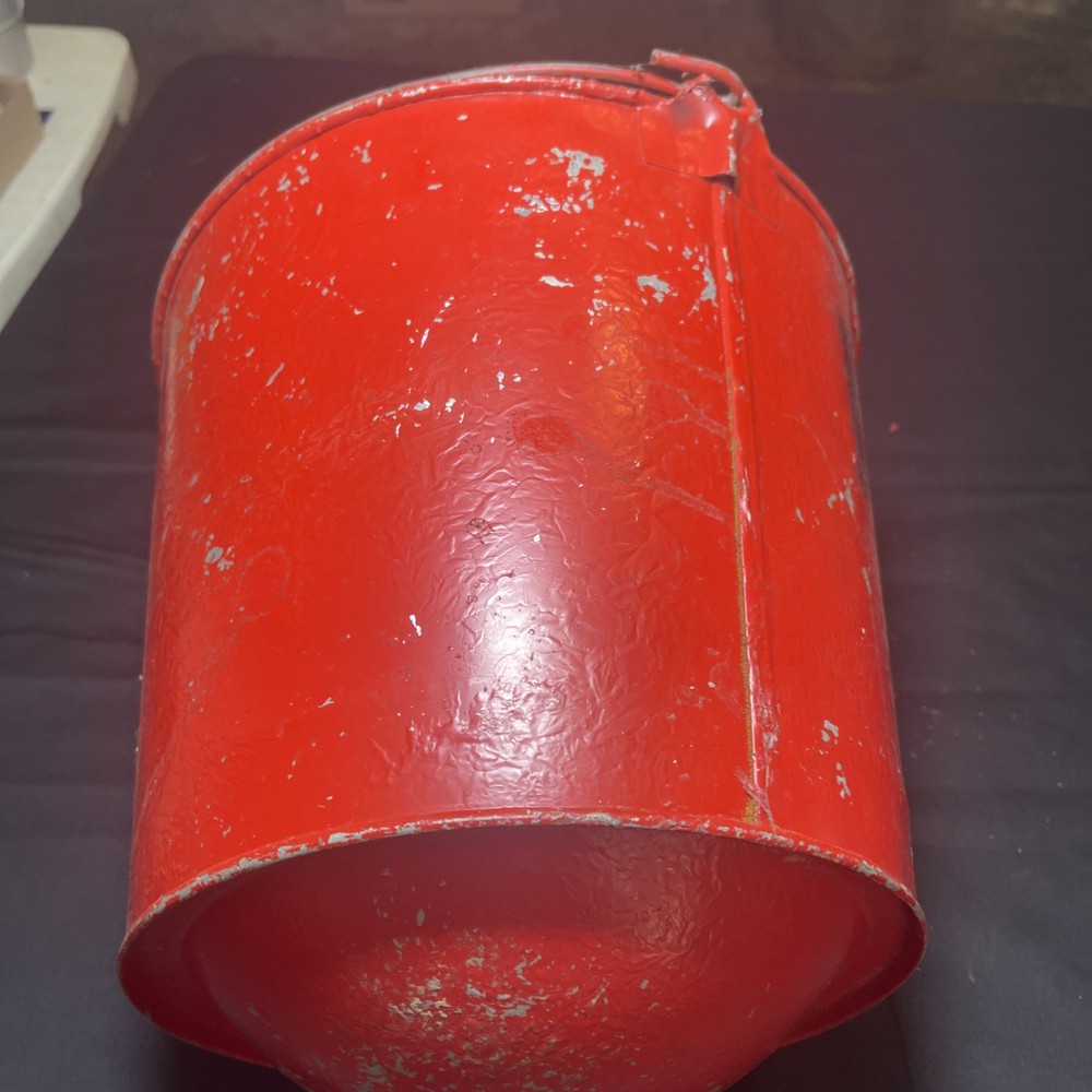 Vintage Fire Bucket With Round Bottom galvanized