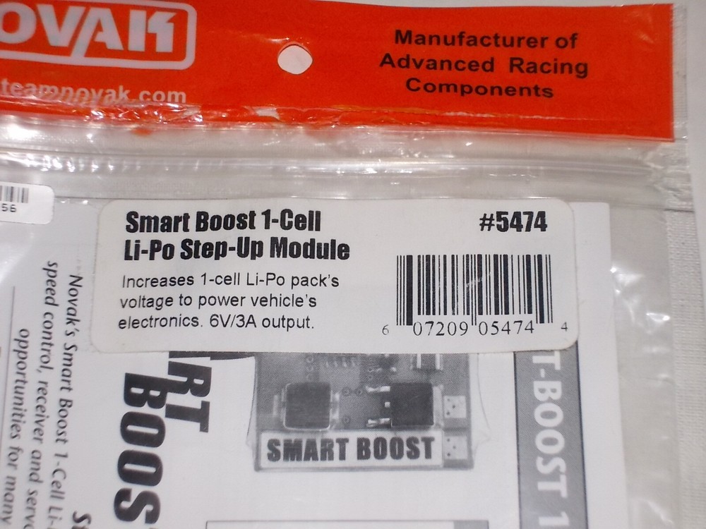 Novak Smart Boost 1-Cell LiPo Step-Up Module - NIP - 6 Volt output