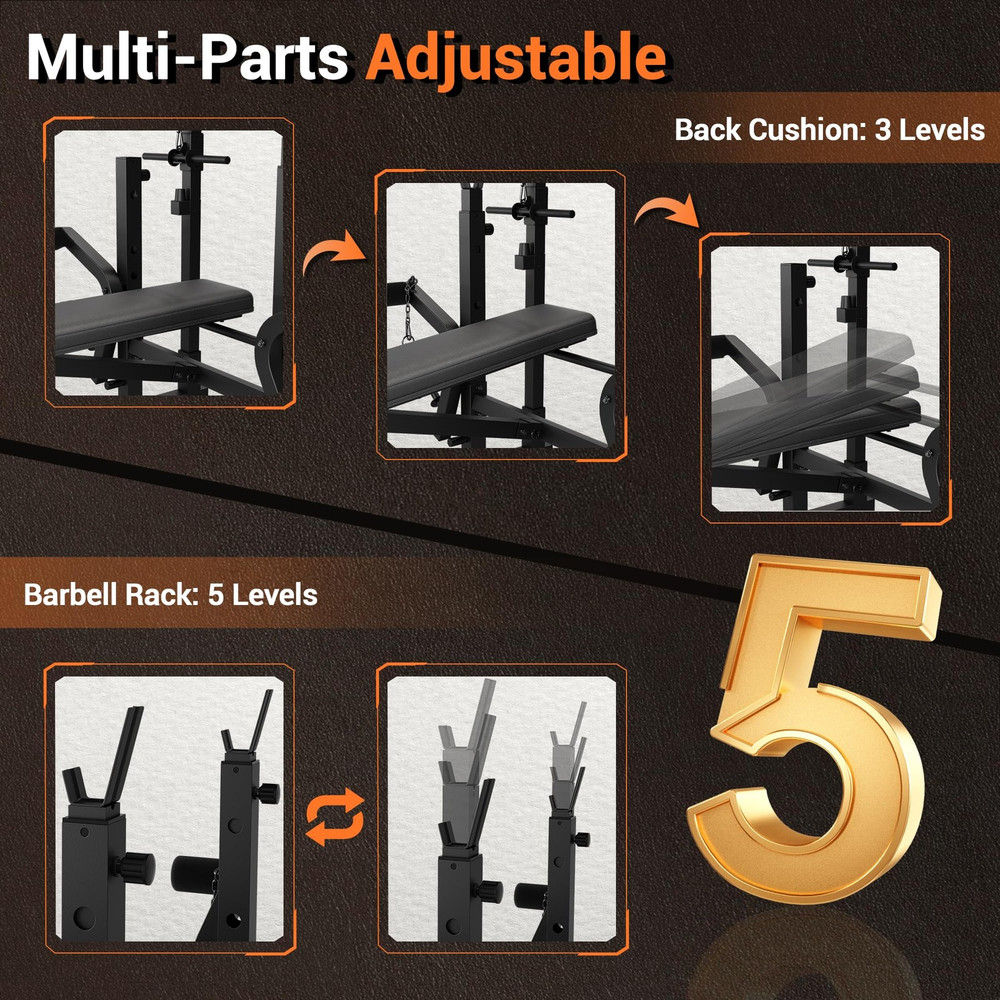 Foldable Adjustable Workout Bench All-in-One Versatile for Home Gym Use