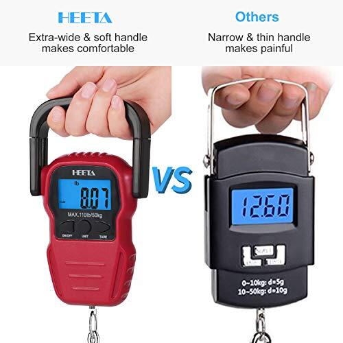 Fish Scale with Backlit LCD Display, Digital Portable Hanging Scale Max Cap110Lb