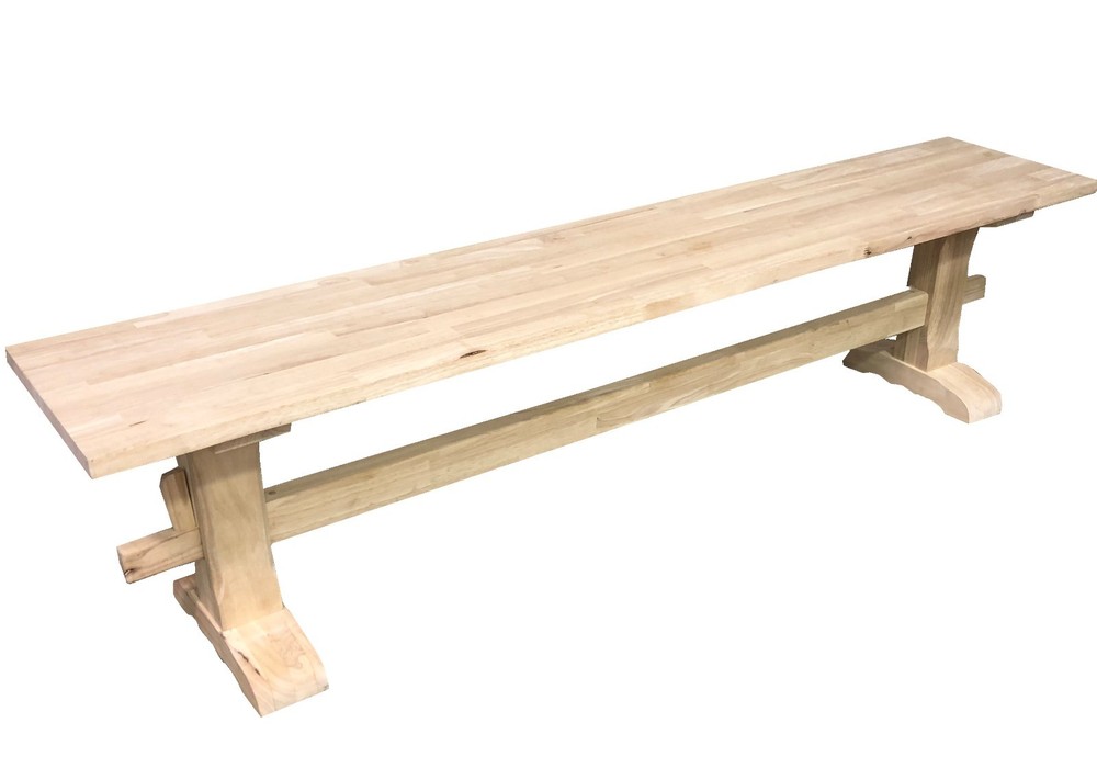 Unfinished Trestle Bench/Pedestal Bench