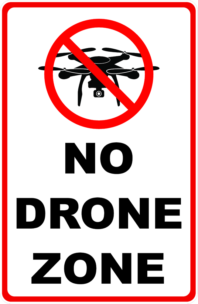 No Drone Zone Sign. Size Options.