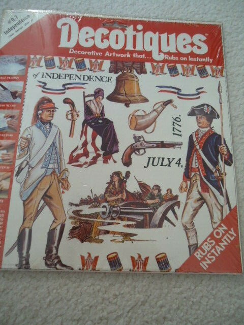Decotiques Decorative Artwork That Rubs On Instantly Independence 2 Sheets Large