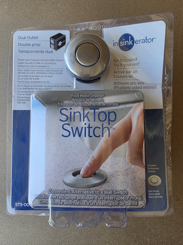 InSinkErator STS-OOSN Garbage Disposal Sink Top Switch Satin Nickel NEW