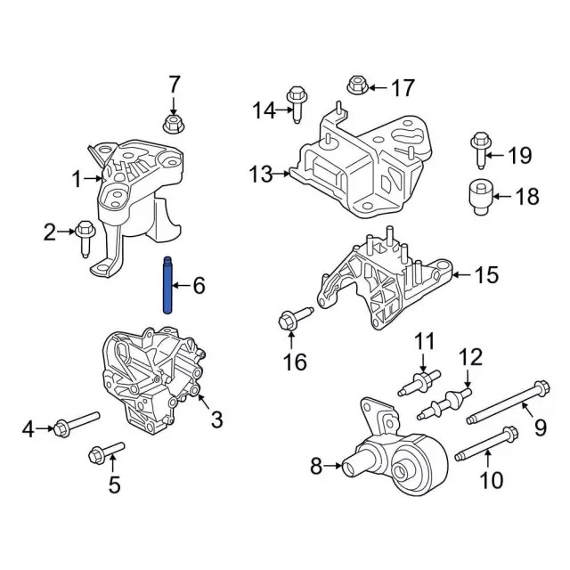 Genuine Ford Engine Mount Stud W708873-S437