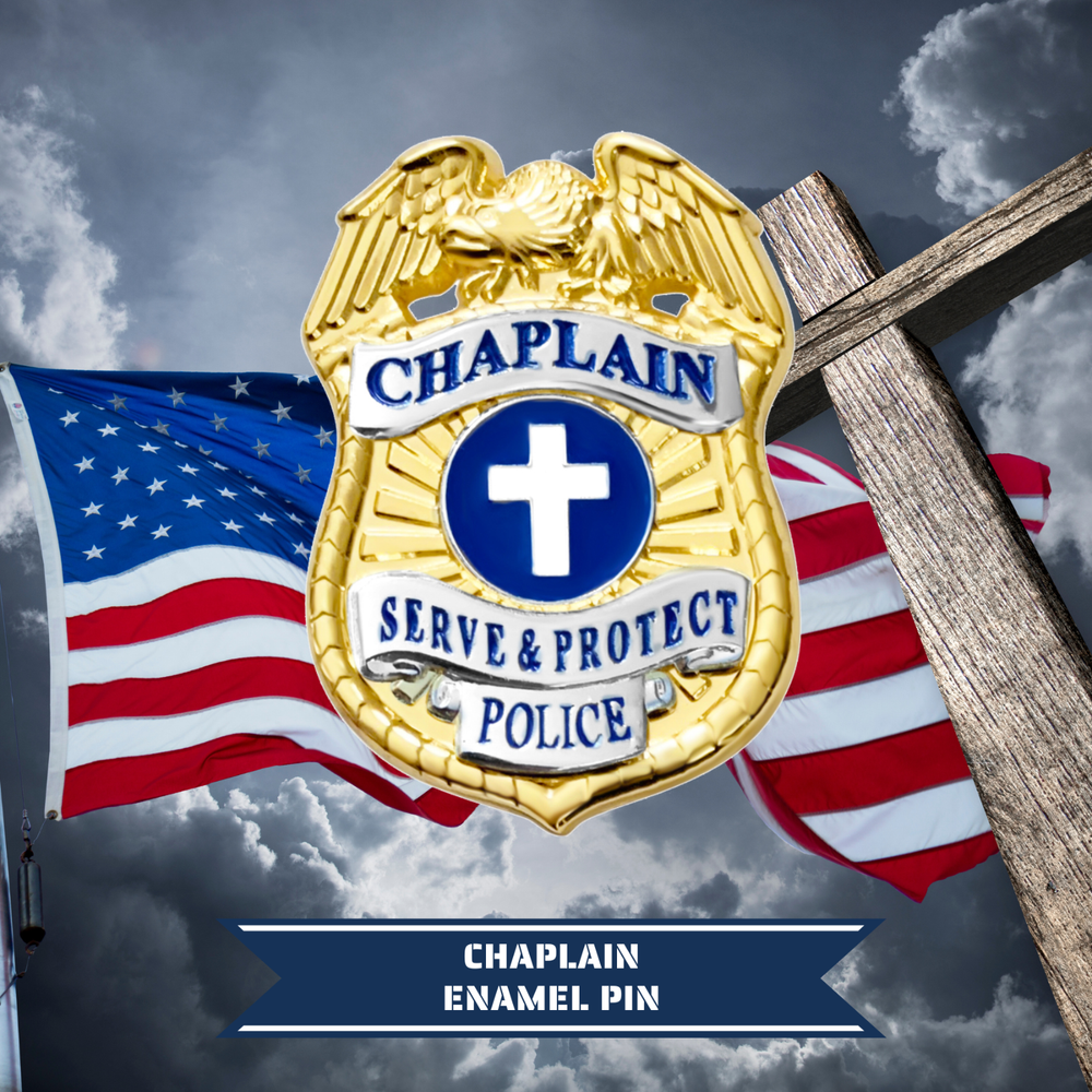 Chaplain Pin - Serve & Protect - Cross Pin