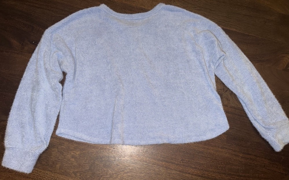 Hollister Light Blue Knit Button Front Pullover Sweater Size L