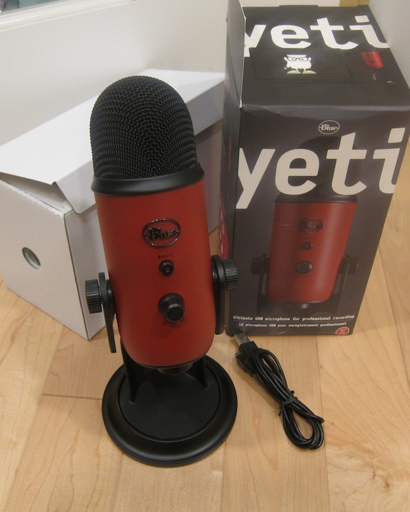 Blue Yeti Logitech Red USB Microphone Quality Recording Personal Studio