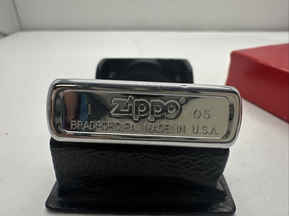 Sept 2005 Satin Chrome Finish Zippo Lighter Unfired.