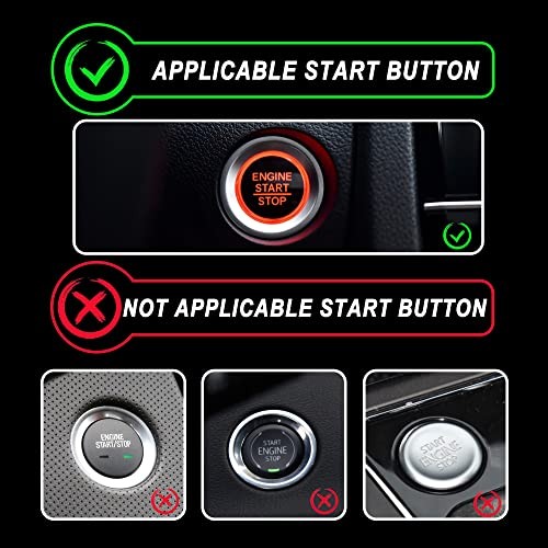 Bling Car Engine Start Button Cover Diamond Crystal Push Start Ring White