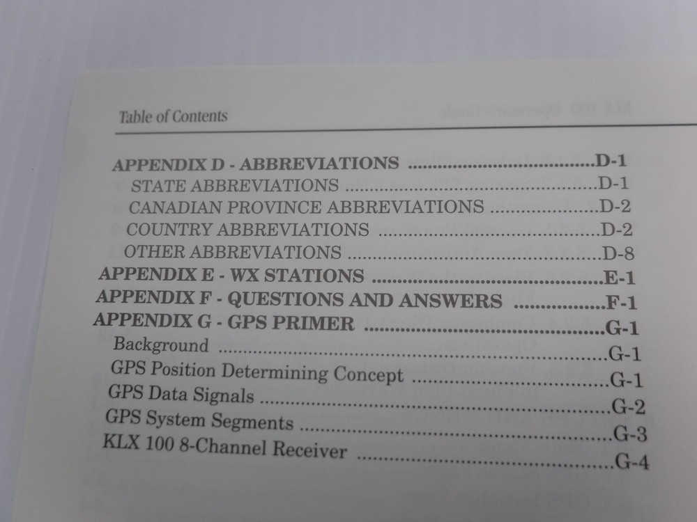 Allied Signal KLX 100 Operator's Guide Software Version 2