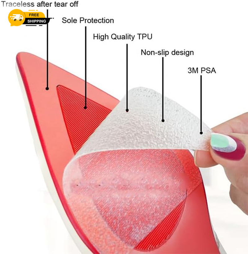 4 Pack - Premium Quality Sole Protector Shoe Crease Protector, Clear Self-Adh...