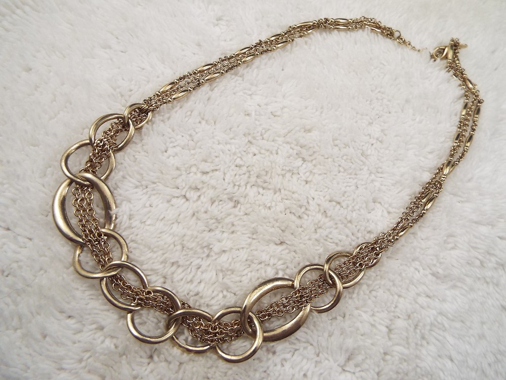 MONET Goldtone Ring Chain Necklace (C32)