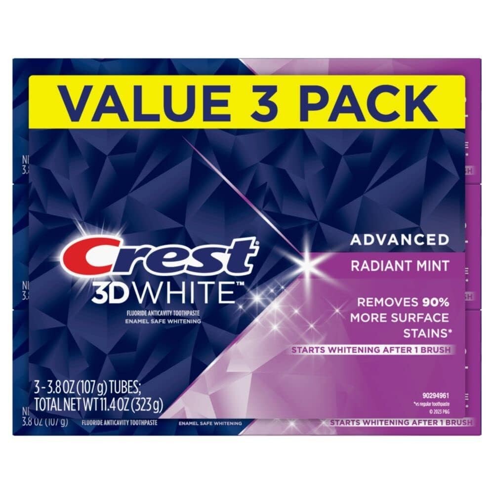 Crest 3D White Toothpaste Radiant Mint, 5 Oz (Pack of 3)