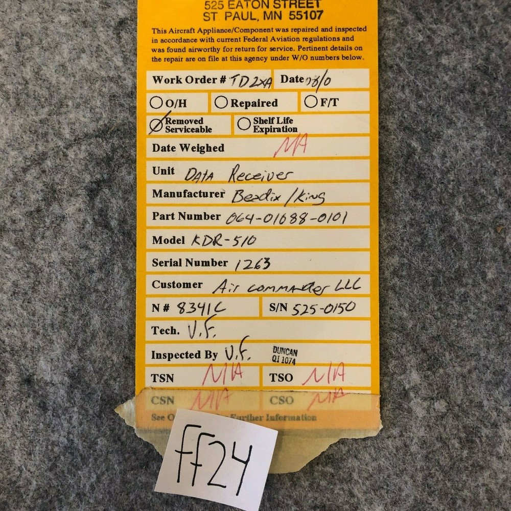 Bendix King KDR-510 Data Receiver P/N 064-01088-0101