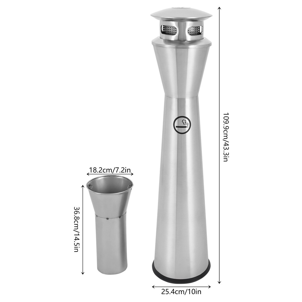 Garbage Can Cigarette End Collector Inner Barrel Floorstanding Vertical Ashtray