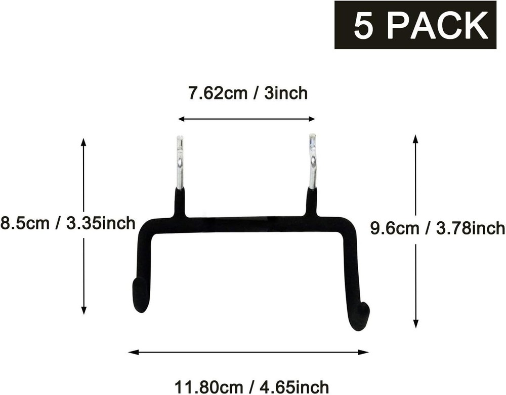5PCS Pegboard Drill Holder with Double Hooks and Accessories Bag for Power Tools