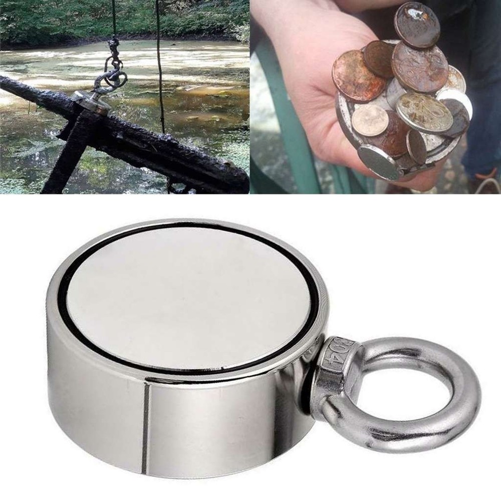 Fishing Magnet Double Sided 800LBS Pull Force Strong Neodymium Rare Earth US