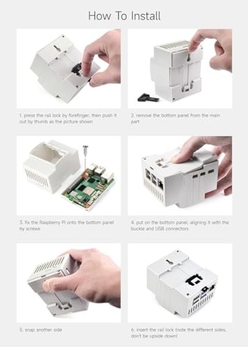 DIN Rail ABS Case for Raspberry Pi 5, Large Inner Space, Injection Moduling