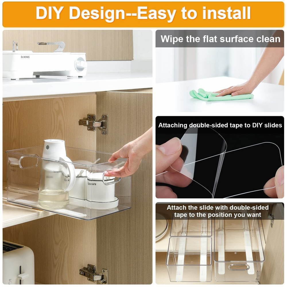 8 PCS Pull Out Rail for Baskets or Bins.Storage and Organization Accessories ...