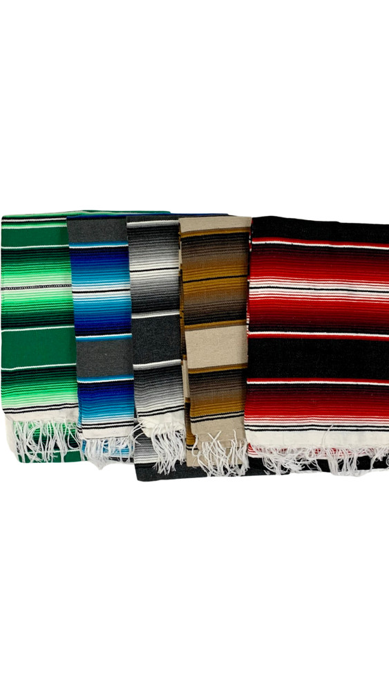 Mexican Serape Blanket XL 80"x60" in Solid colors