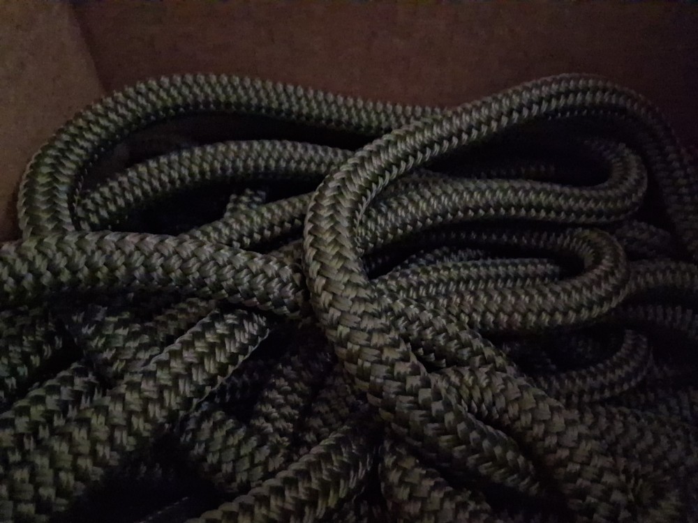 9/16 x 100 ft. Double Braid-Yacht Braid Polyester Rope. Olive Drab.